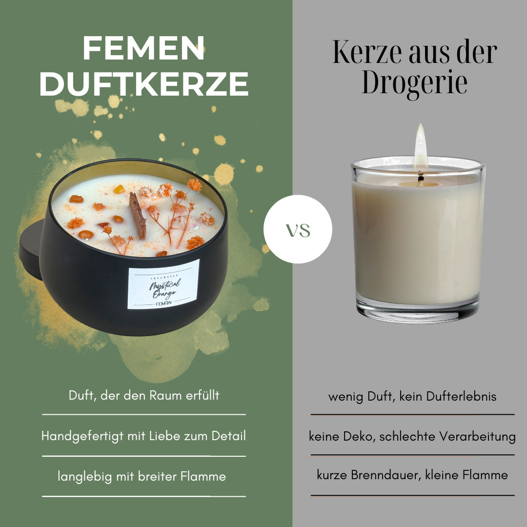 MYSTICAL ORANGE - Duftkerze mit Holzdocht