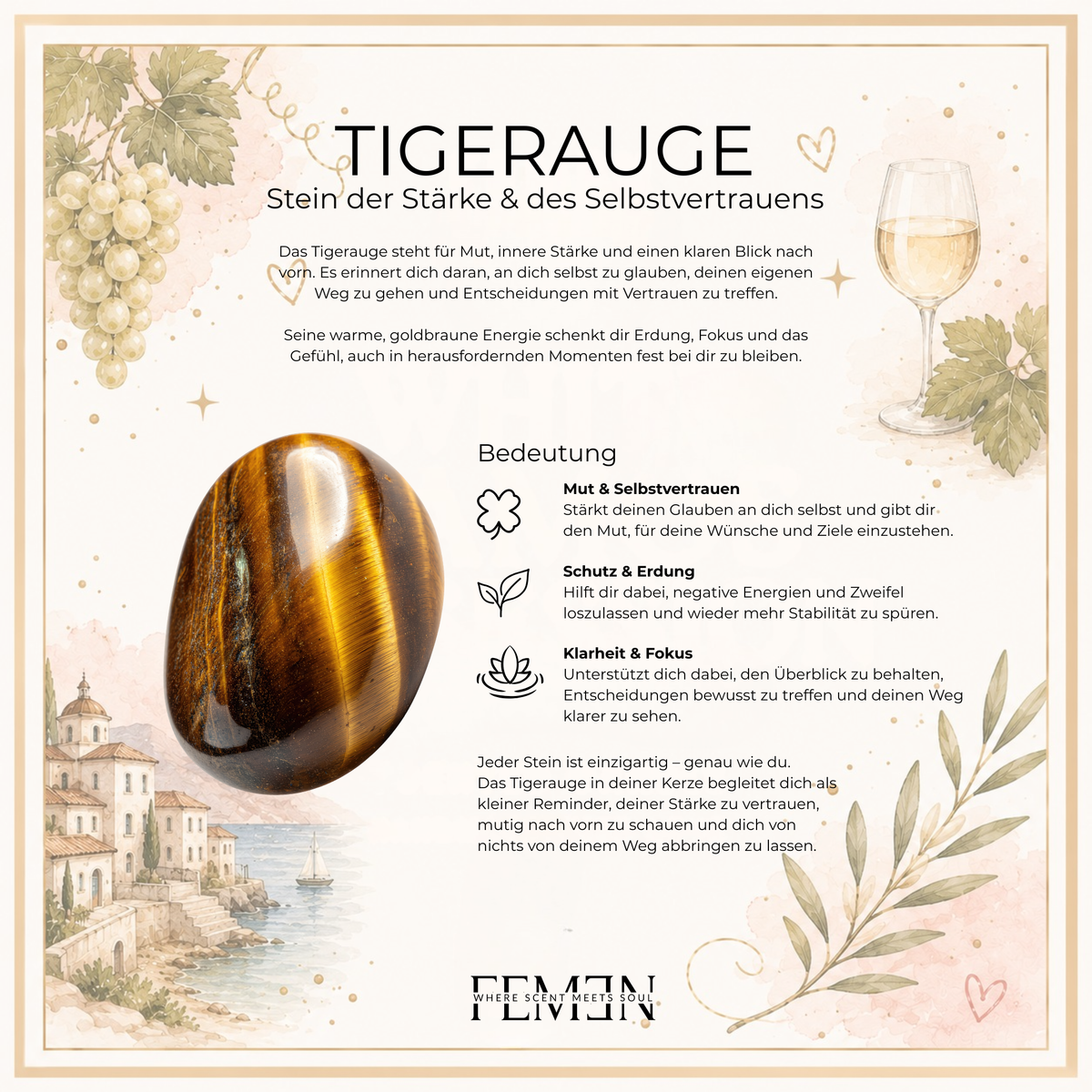 White Samos Obsession - Duftkerze mit Holzdocht - Tigerauge