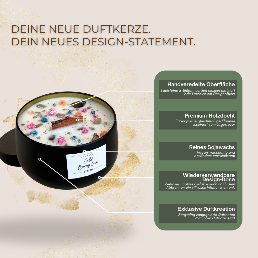 COLD BERRY LOVE - Duftkerze mit Holzdocht