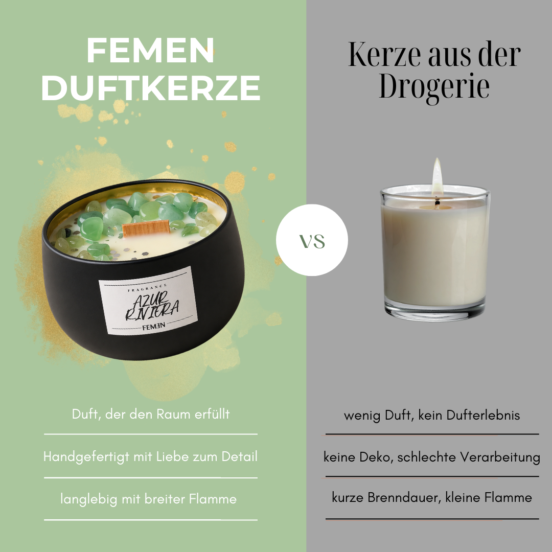 AZUR RIVIERA - Duftkerze mit Holzdocht - AVENTURIN