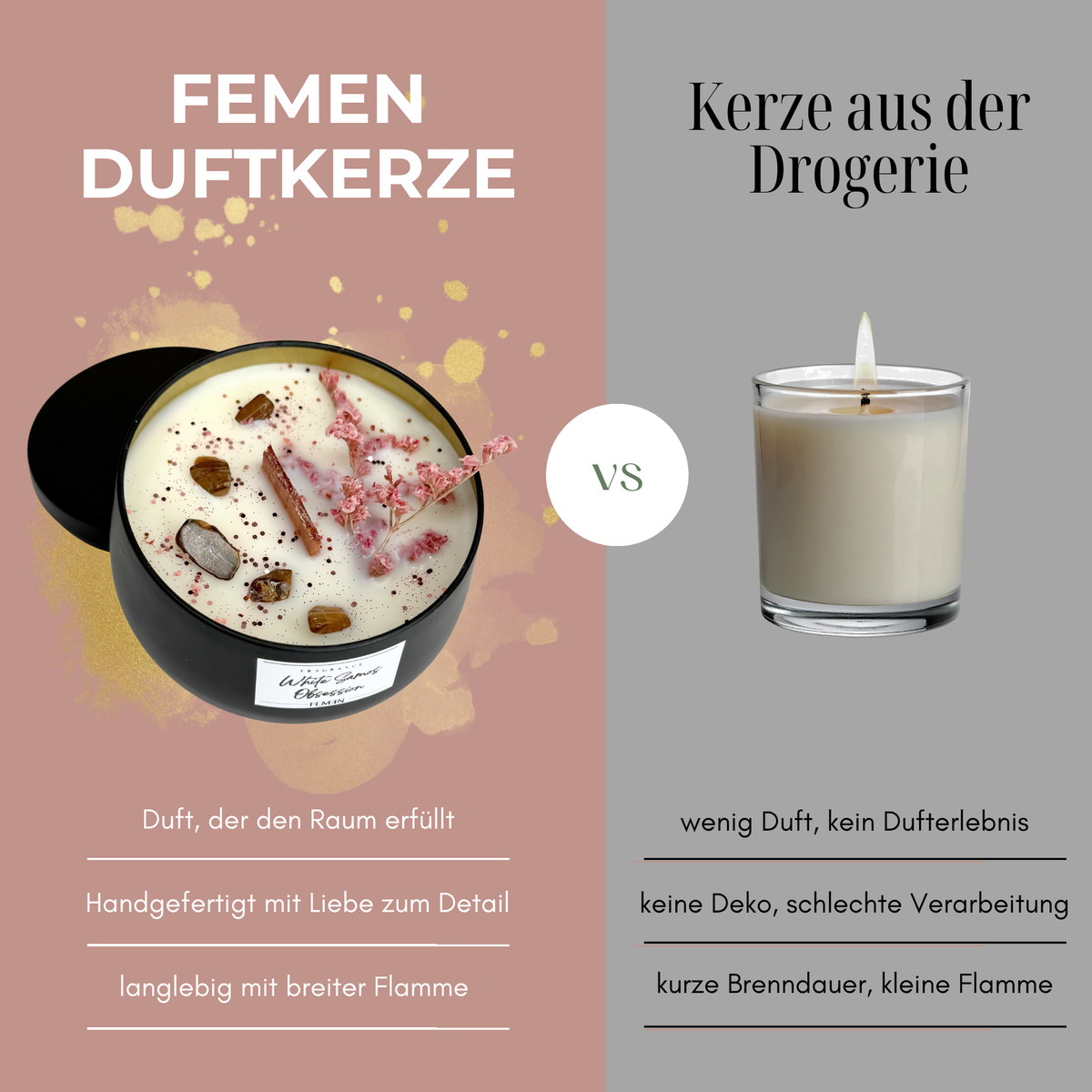 White Samos Obsession - Duftkerze mit Holzdocht - Tigerauge