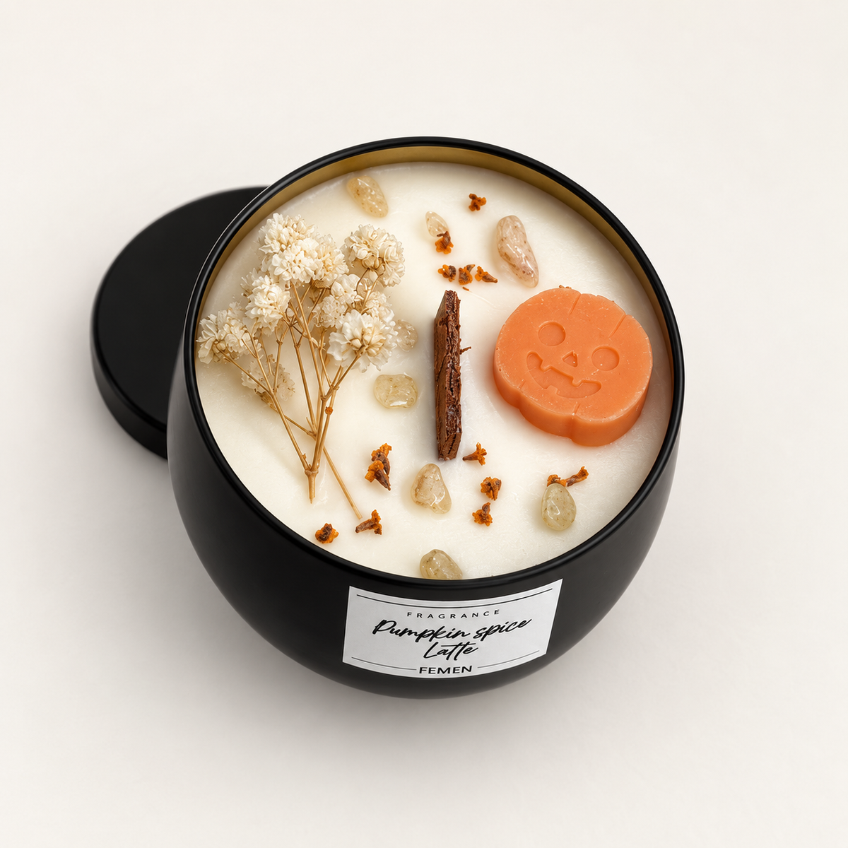 Pumpkin Spice - Duftkerze mit Holzdocht - Citrin