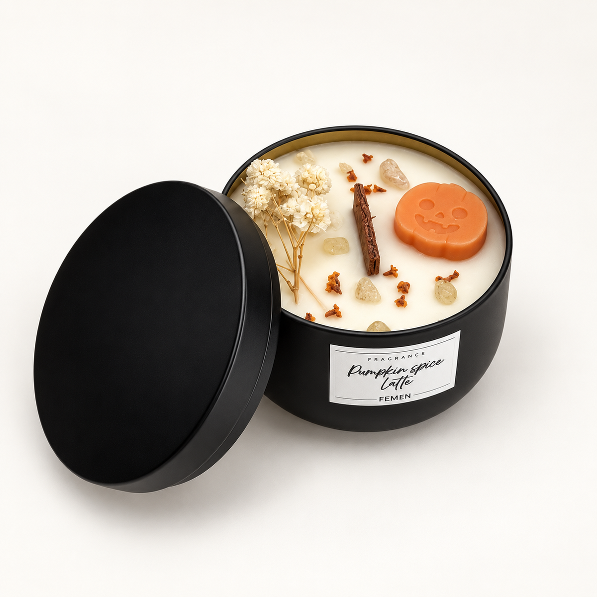 Pumpkin Spice - Duftkerze mit Holzdocht - Citrin